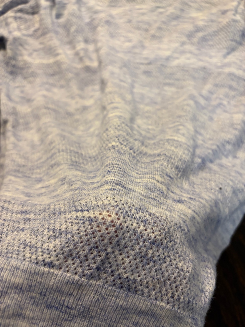 GAP Light Blue Marled eyelet perforated V-Neck Cardigan size large - Picture 4 of 7